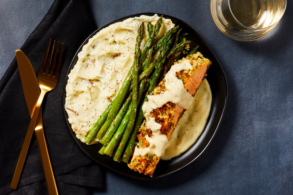 Parmesan Herb-Crusted Salmon Recipe | HelloFresh