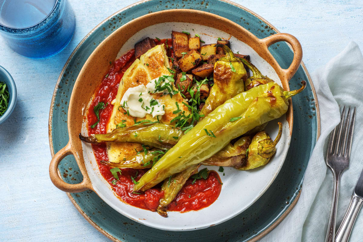 Patatas bravas met geitenkaasomelet