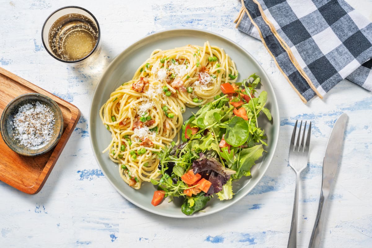 Chicken Breasts and Bacon Alfredo Pasta