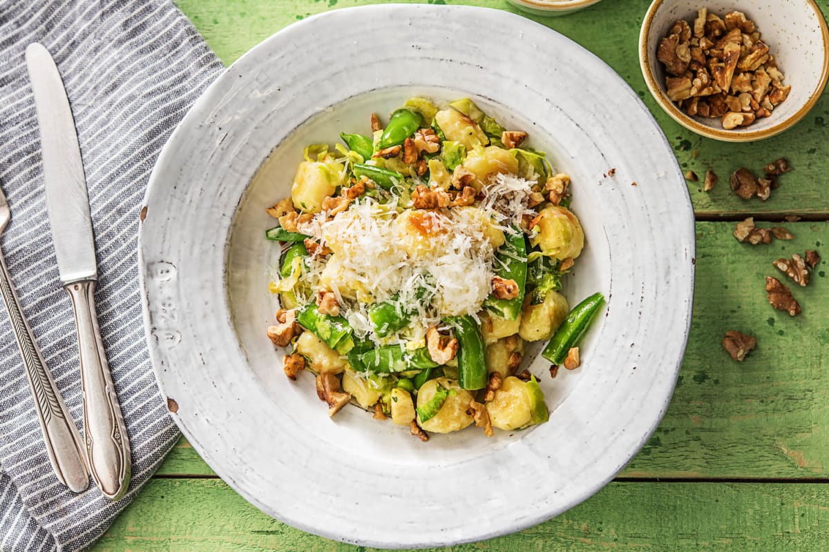 Pea and Brussels Sprout Gnocchi