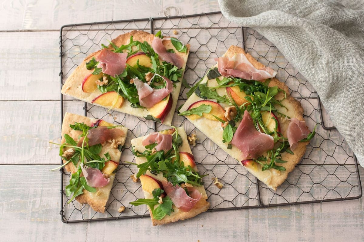 Peach and Prosciutto Flatbread