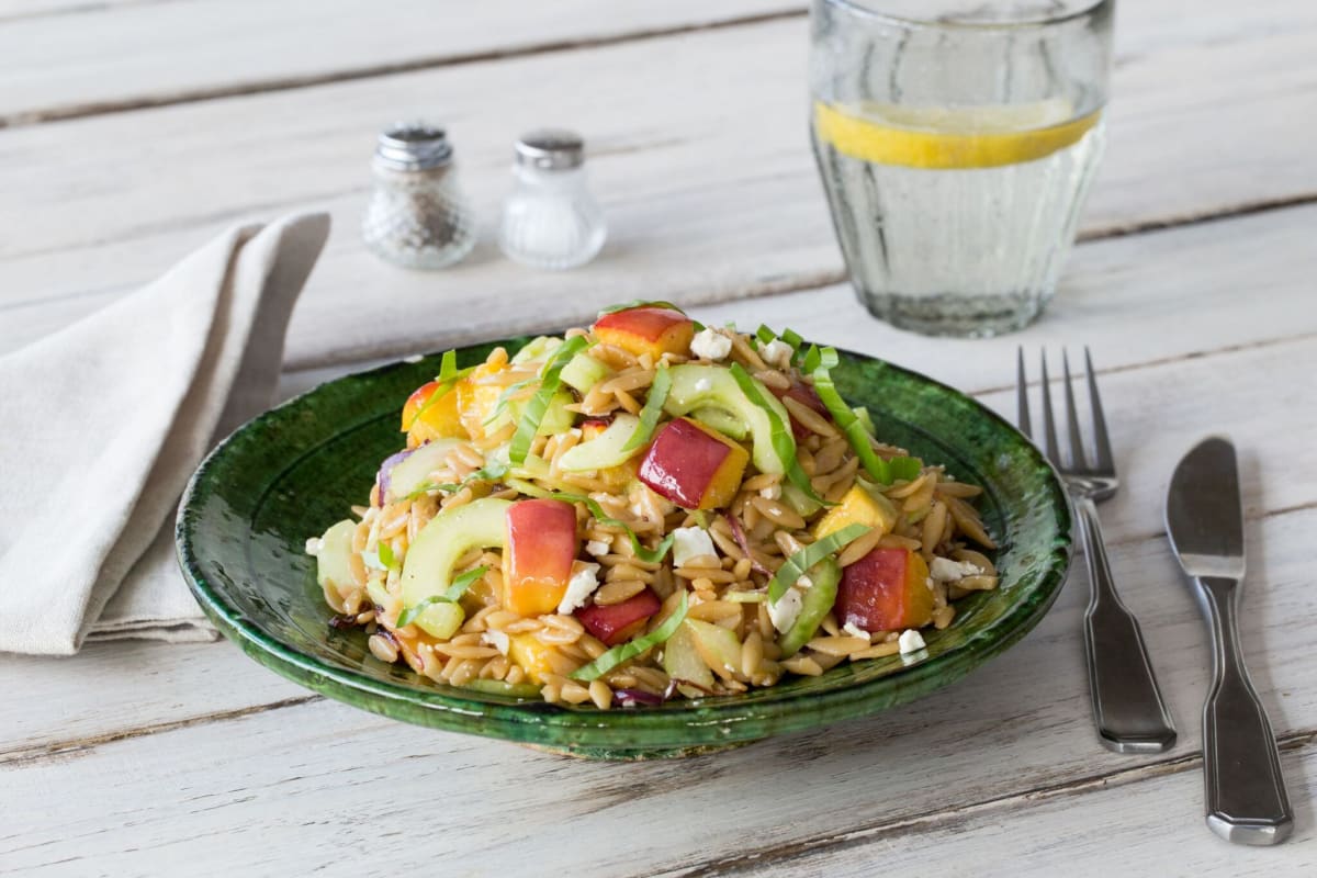 Peach & Nectarine Orzo Salad