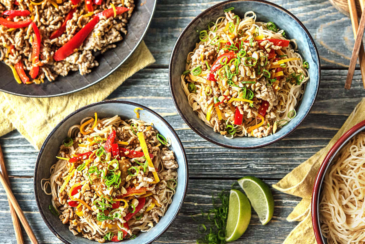 Peanut Pork Noodle Bowl