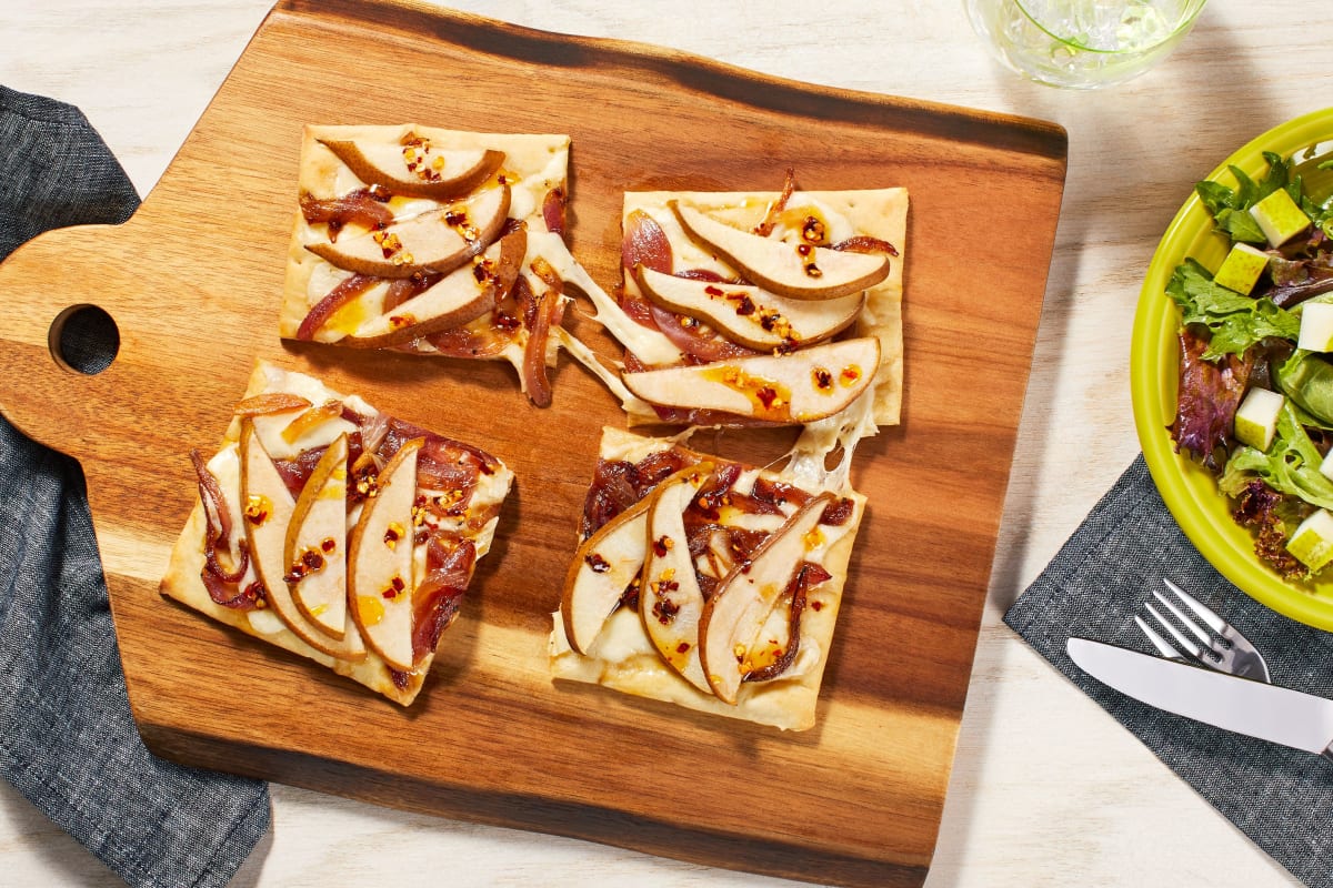 Pear and Balsamic Onion Flatbreads