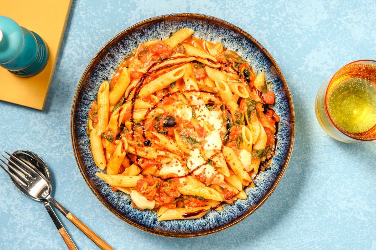 Pennes aux tomates gratinées au four