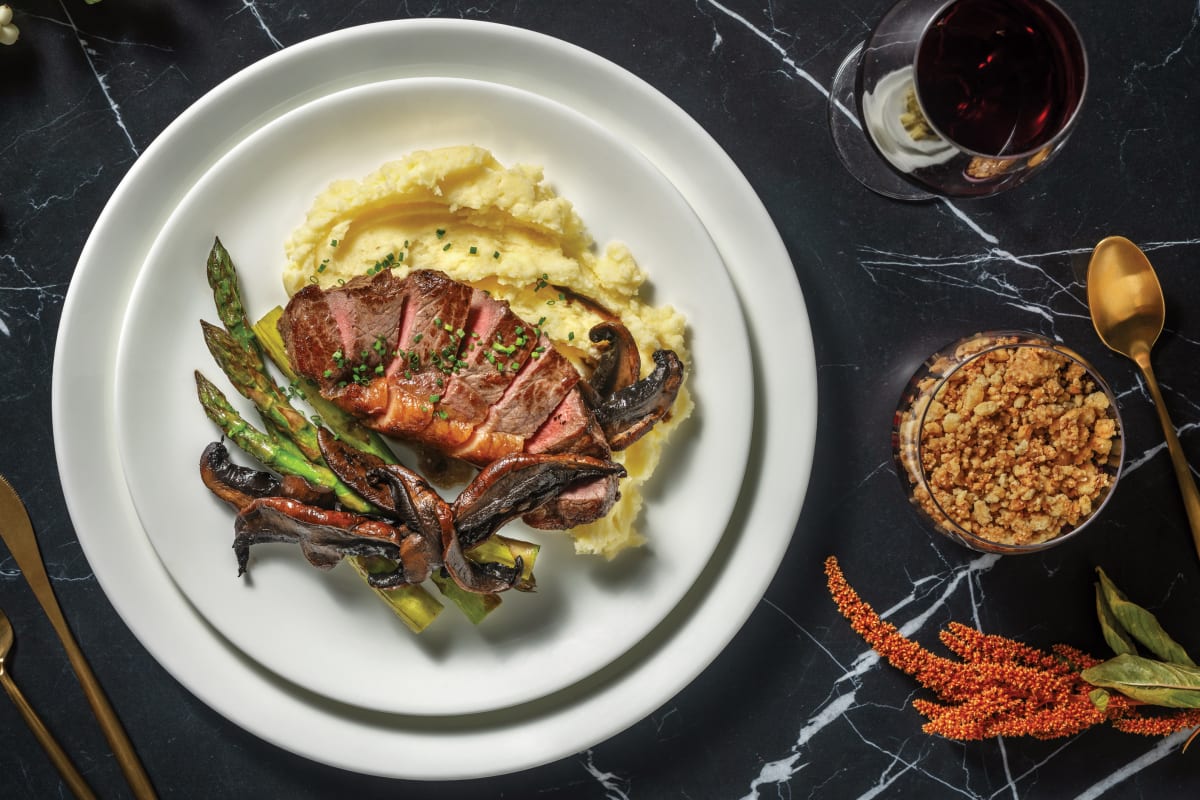 Peppercorn-Crusted Venison & Potato Mash for Dinner