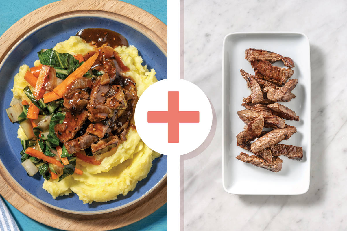Double Peppercorn Gravy Beef Strips Recipe HelloFresh