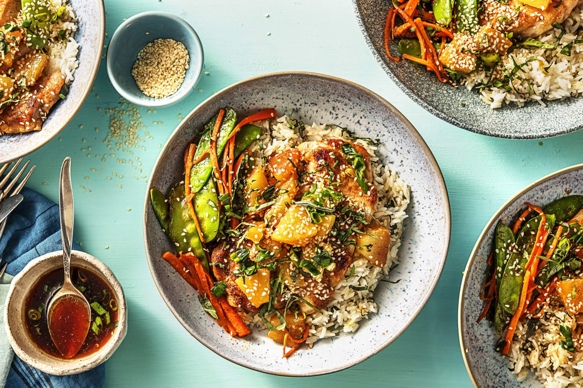 Pineapple Pork Rice Bowls