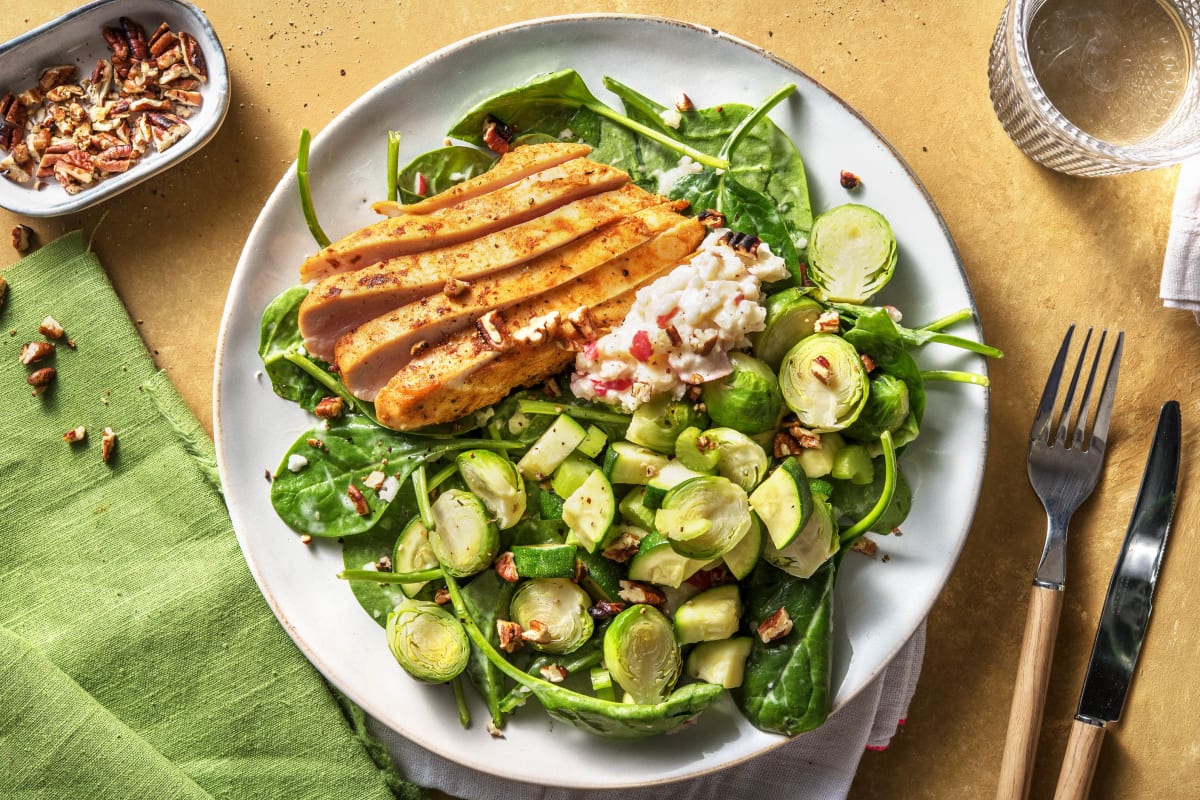 Piri-Piri-Hähnchen auf Rosenkohlsalat