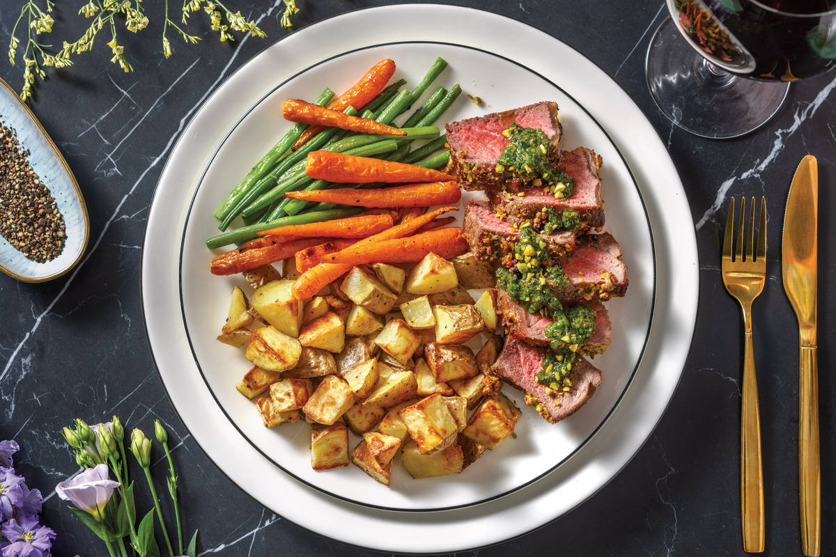 Pistachio-Crusted Lamb Rump