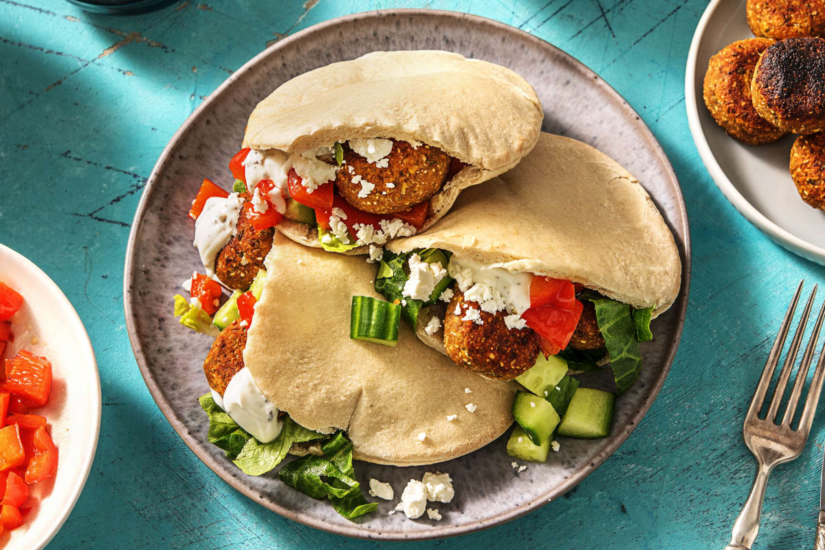 Pita's met falafel en labne