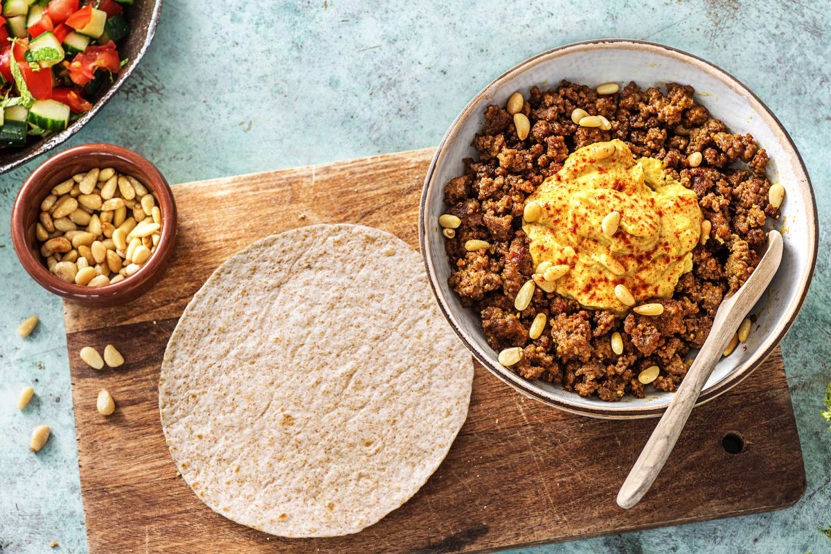 Tortillas au bœuf haché à l'orientale