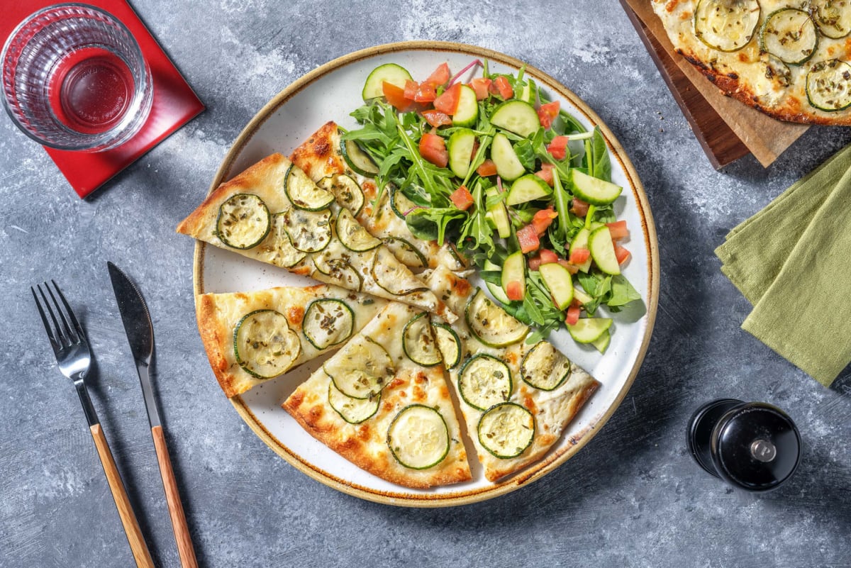 White Zucchini and Ricotta Pizza