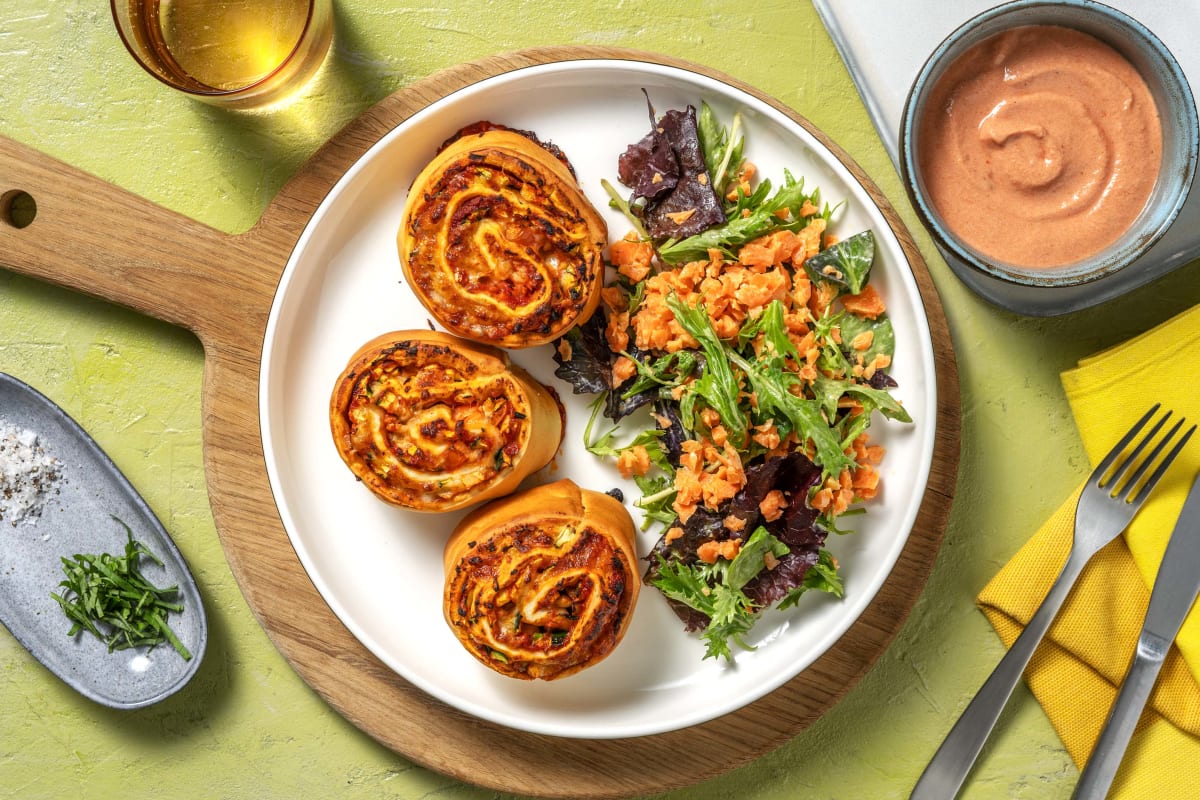 Pizzaschnecken mit verstecktem Gemüse Rezept | HelloFresh