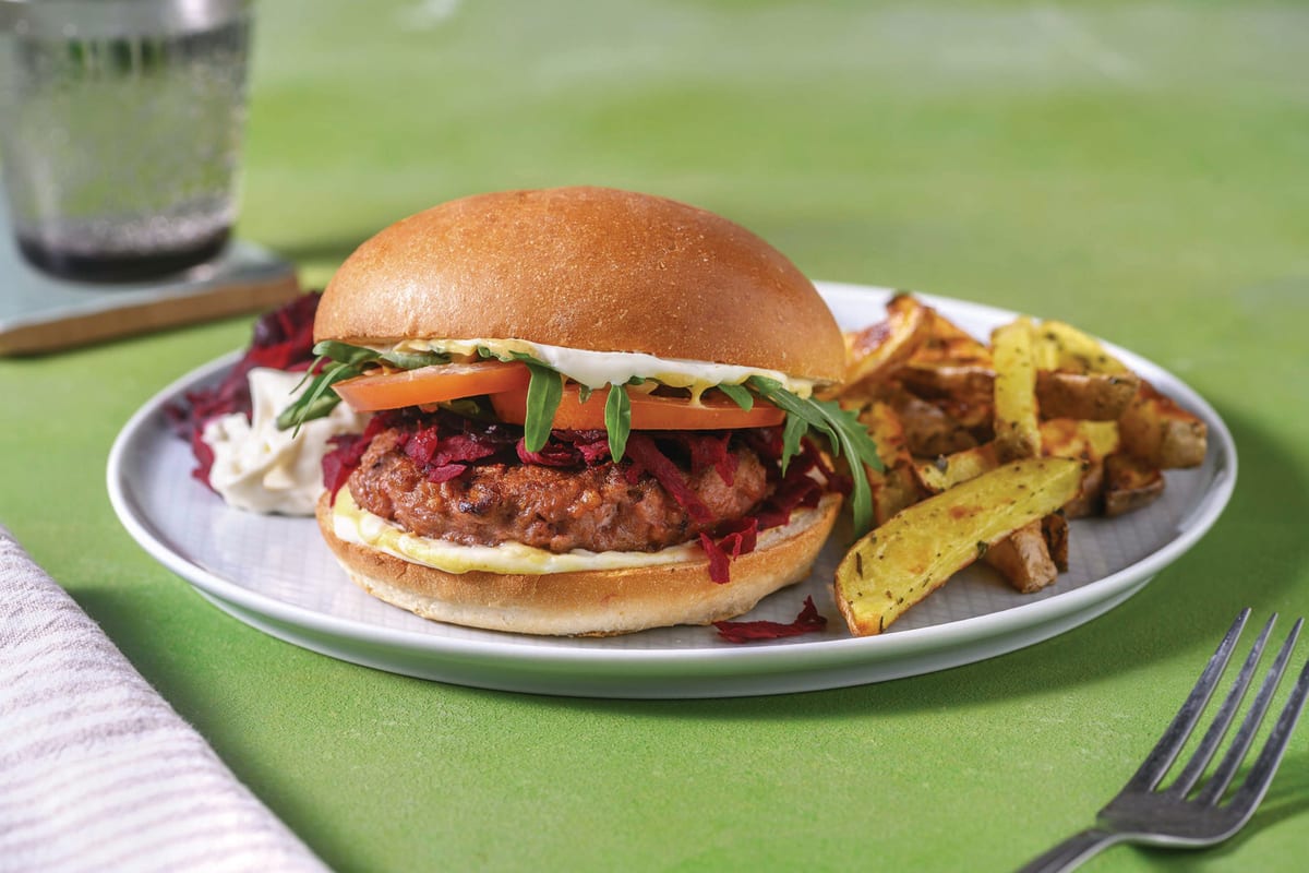 Plant-Based Burger & Herby Fries