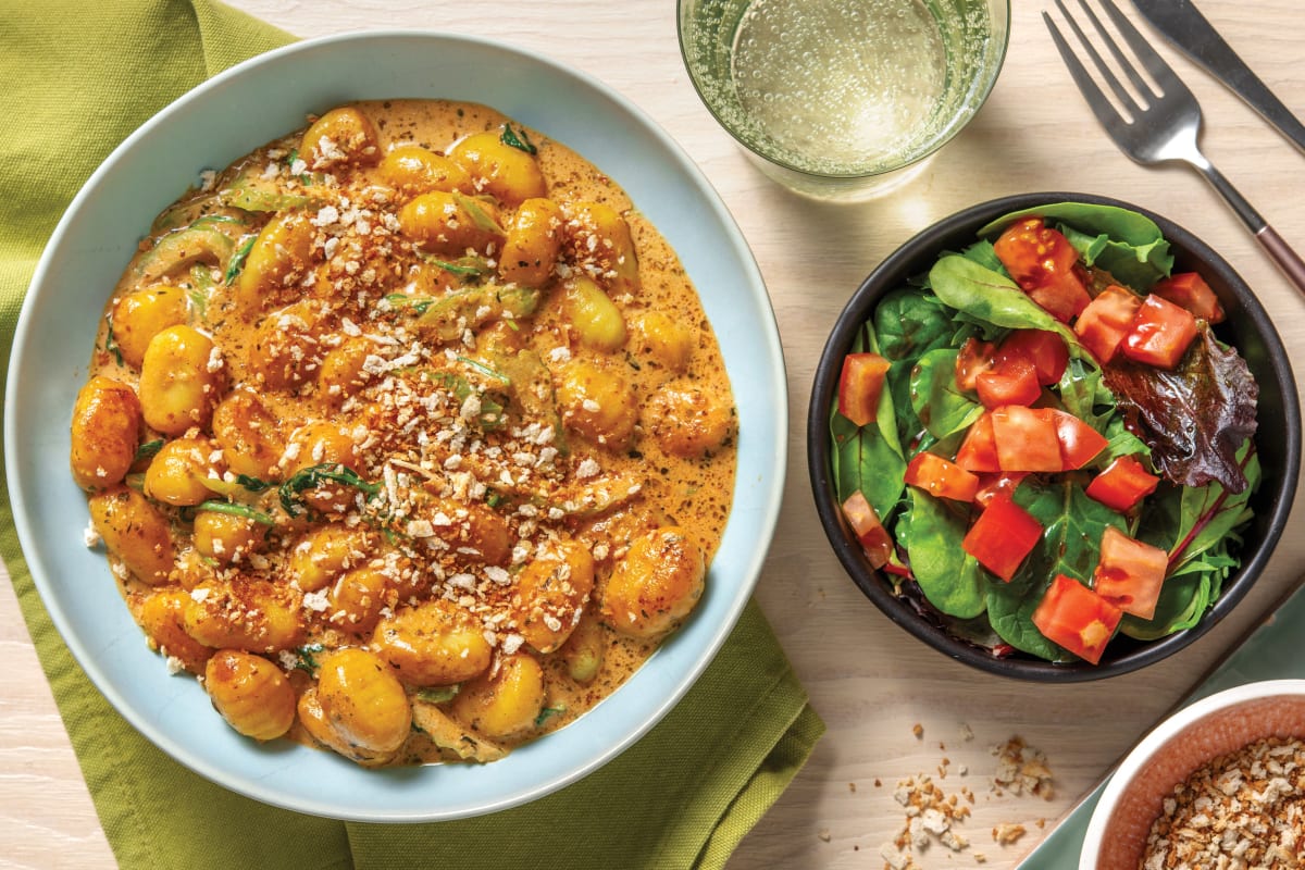 Plant-Based Creamy Tomato & Pesto Gnocchi