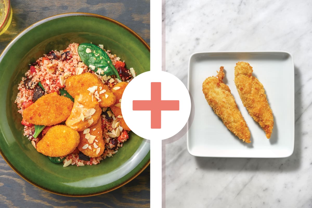 Plant-Based Crumbed Chick'n & Couscous