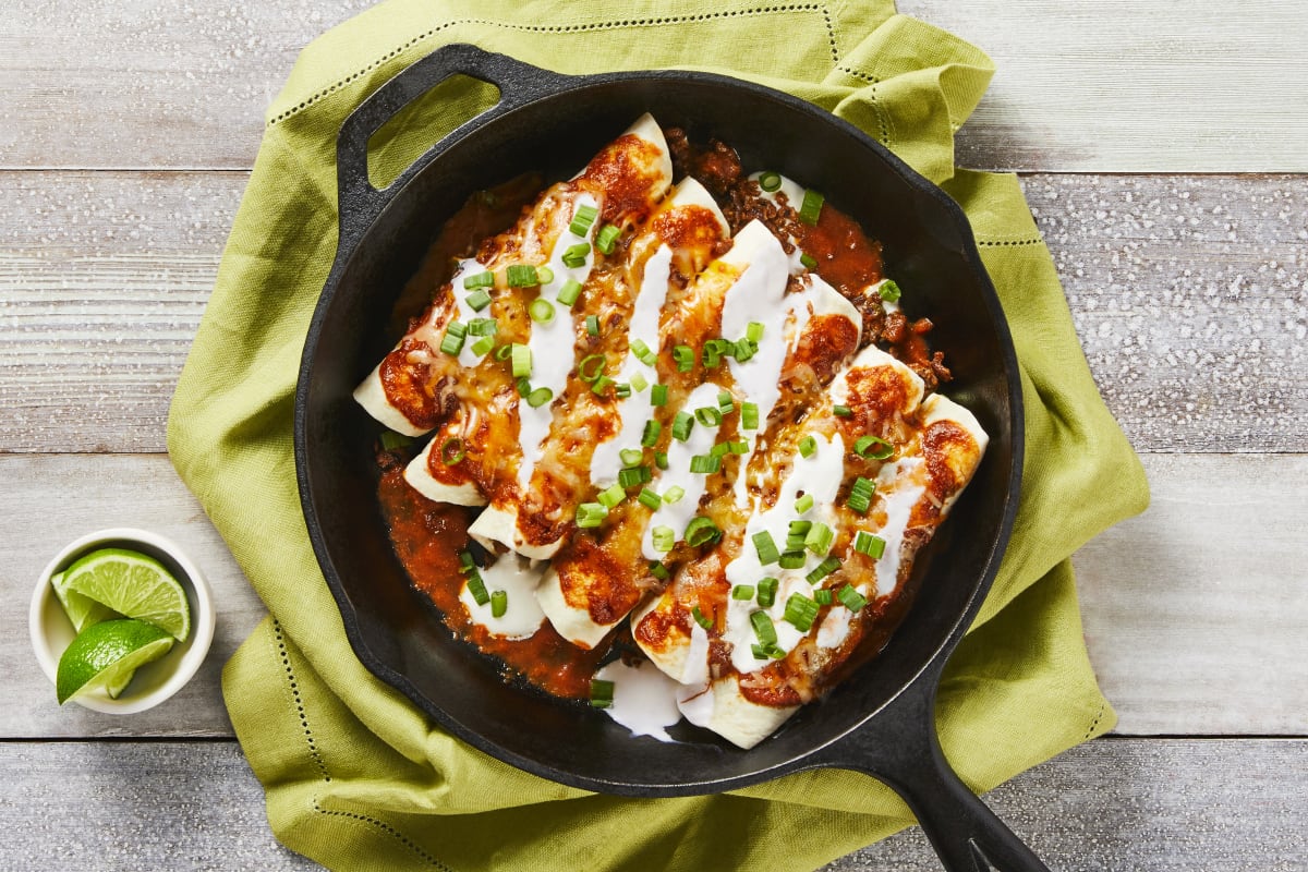 Plant-Based Protein Enchiladas Rojas