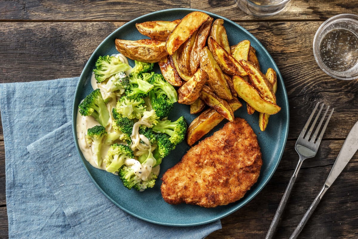 Schnitzel mit Zwiebel-Kampot-Pfeffer-Soße