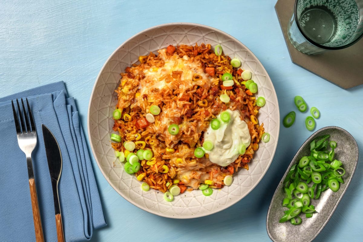 Poêlée de riz au chorizo et au maïs