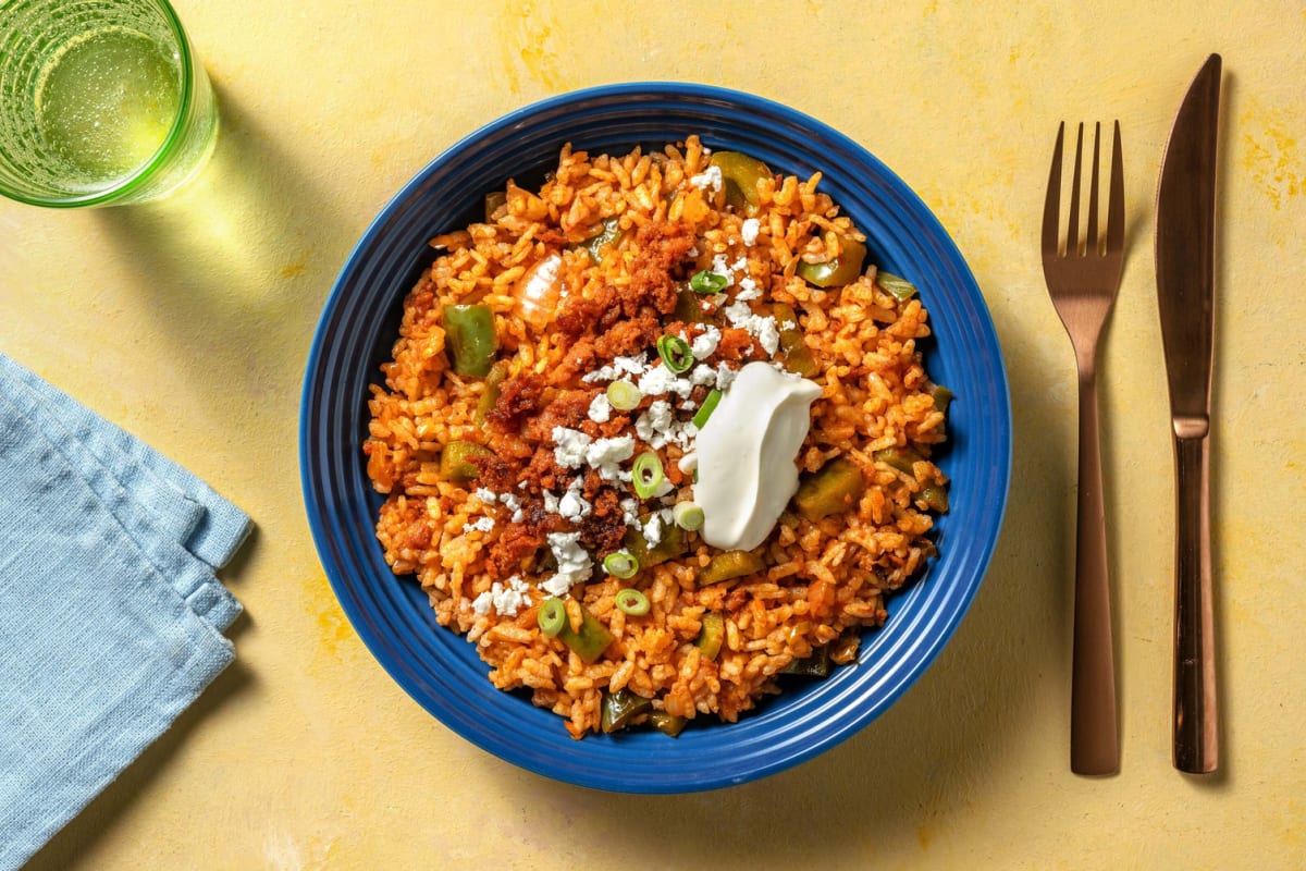 Poêlée de riz et chorizo tex-mex