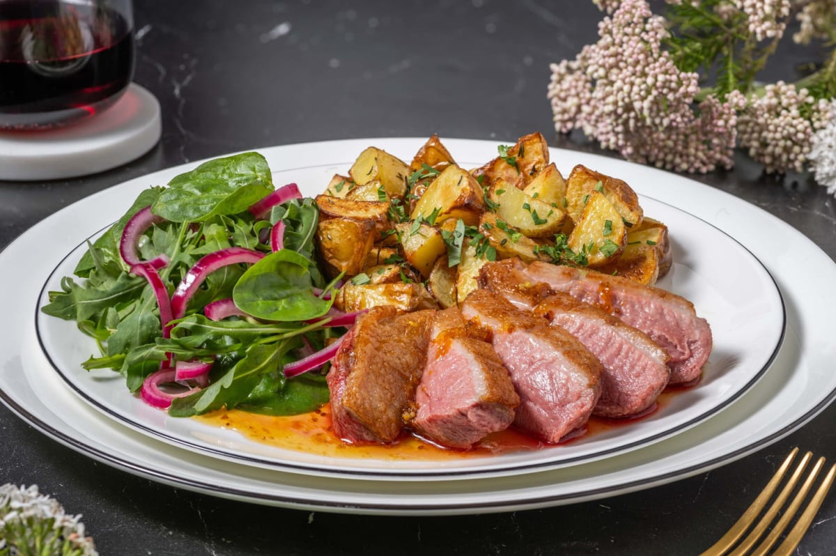 Poitrines de canard glacées au sirop d’érable et à l’orange