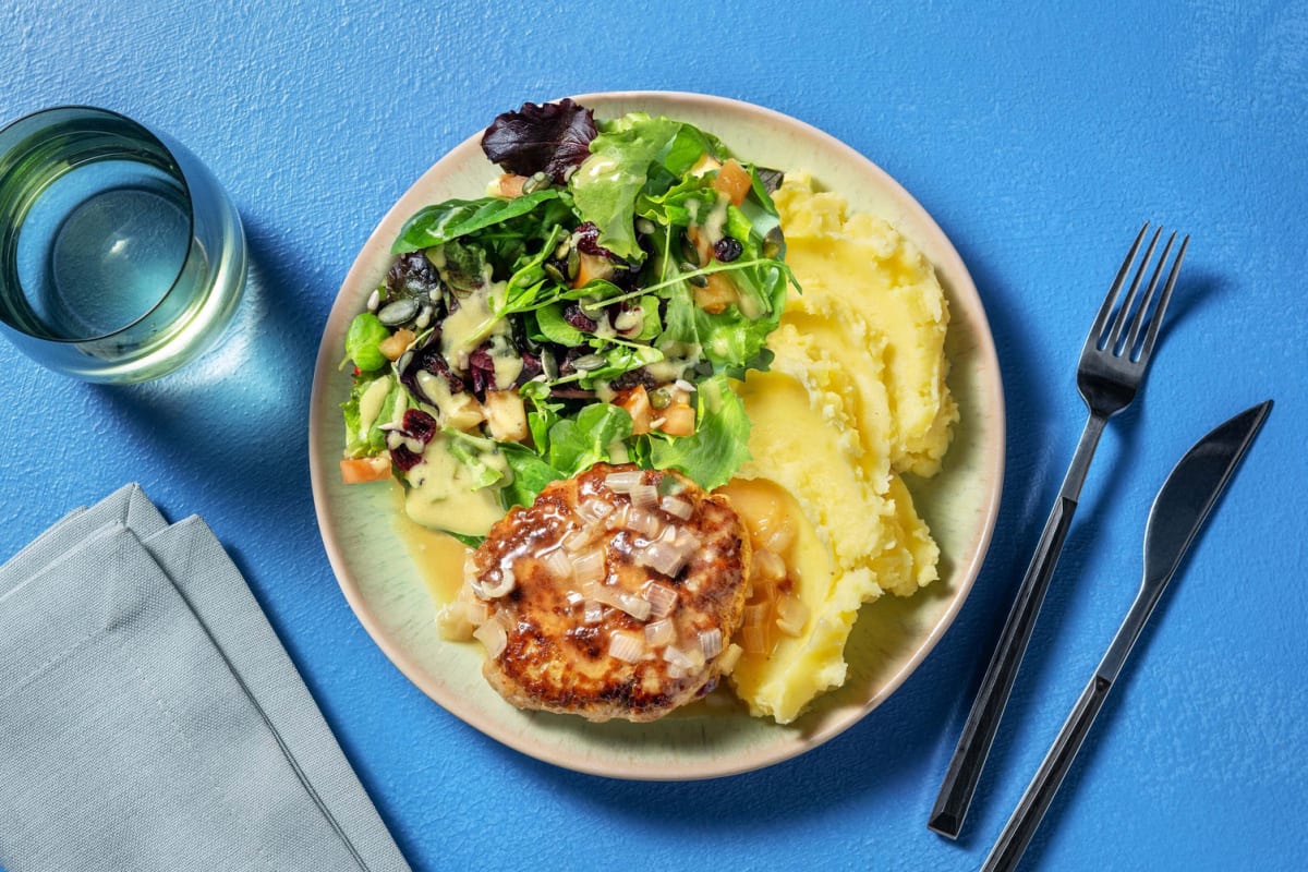 Salisbury Steak-Style Pork Patties and Mash