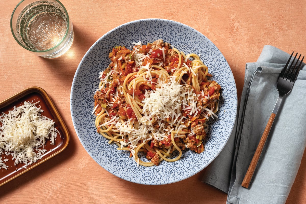 Pork & Basil Pesto Spaghetti