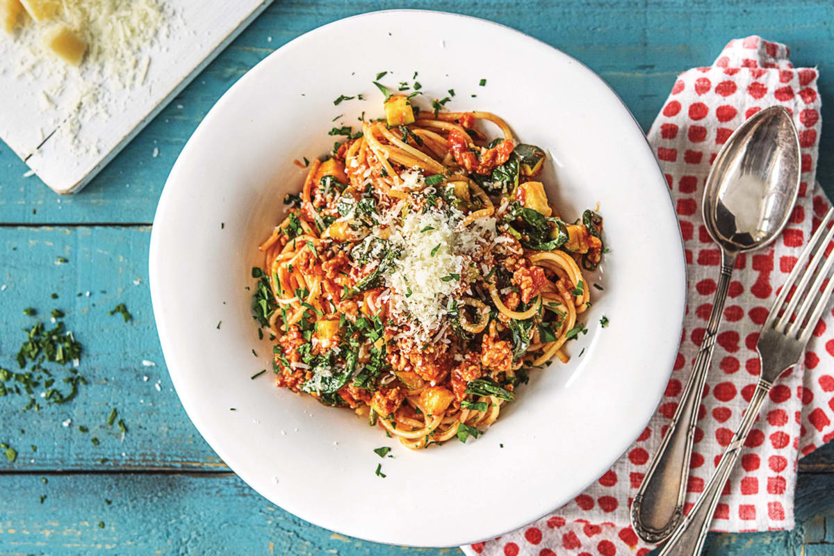 Easy Pork & Fennel Spaghetti Bolognese