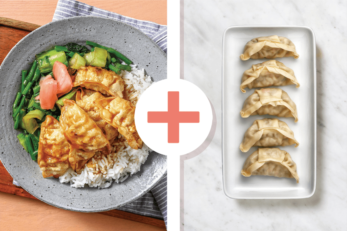 Double Pork Gyoza & Oyster Stir-Fry Greens