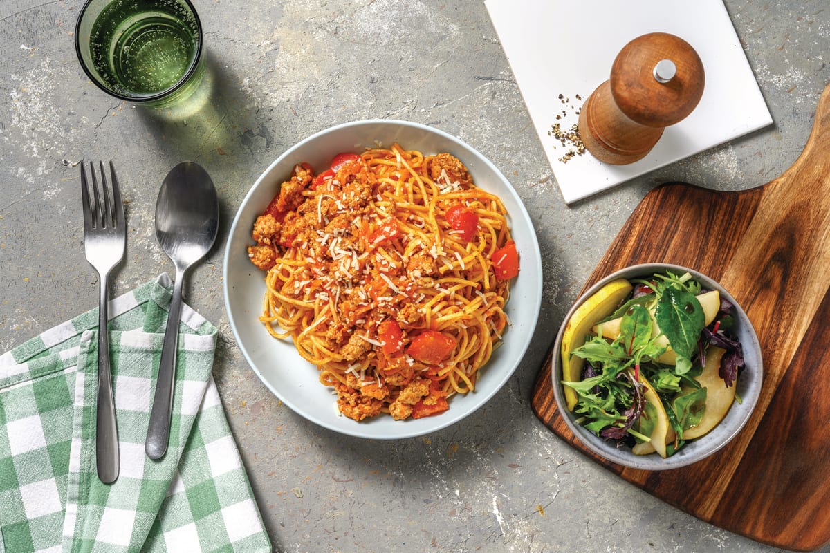 Pork & Sundried Tomato Pesto Spaghetti