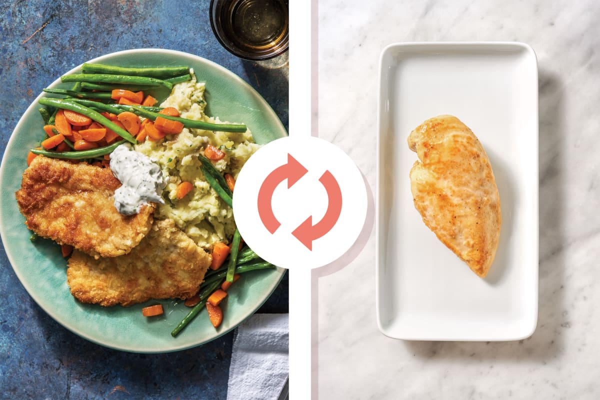 Chicken Schnitzels & Herby Mash Recipe | HelloFresh