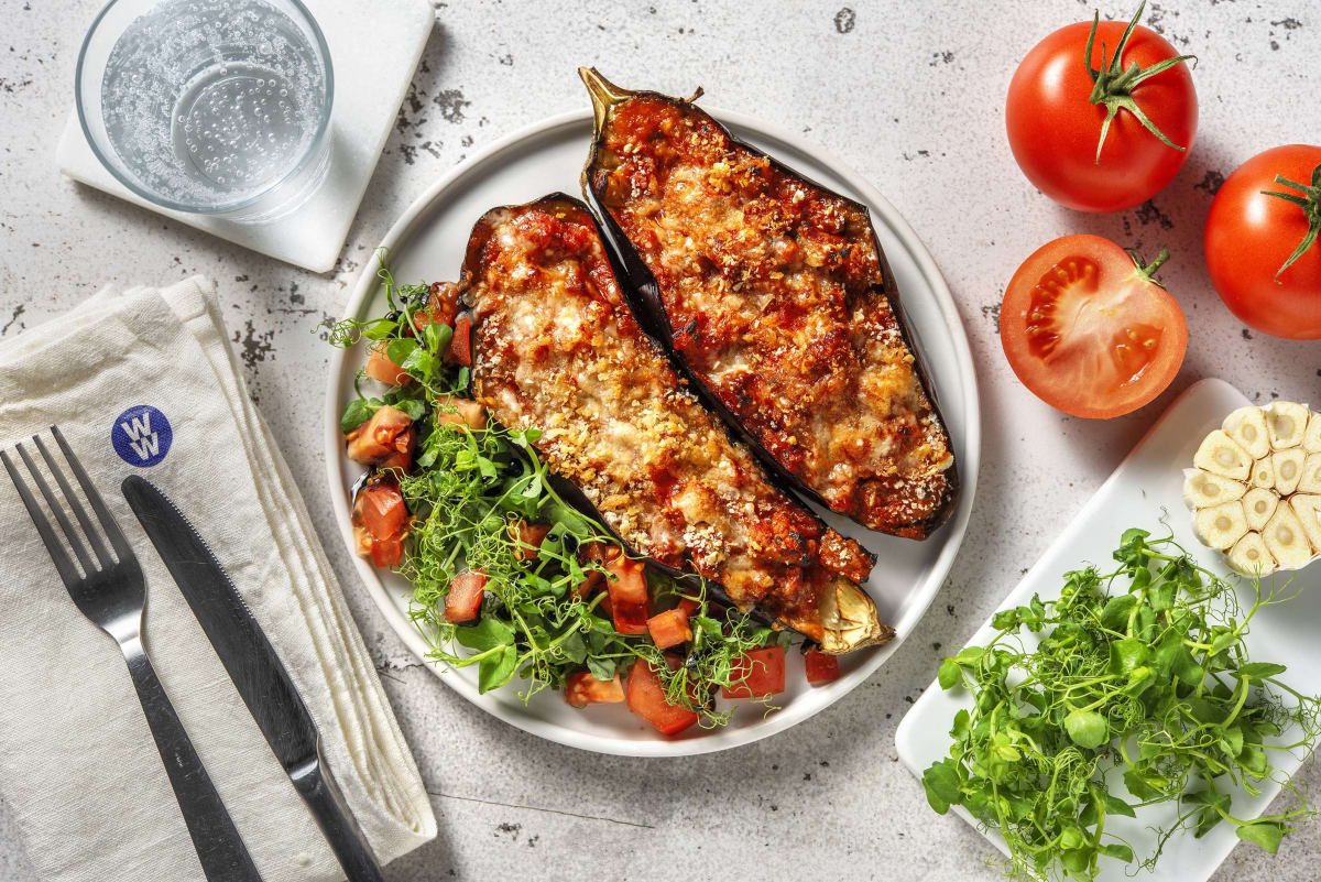 Pork Stuffed Aubergine Parmigiana