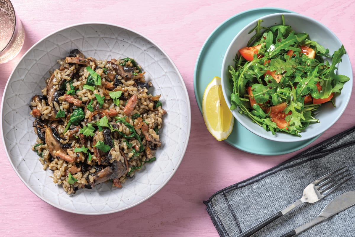 Bacon, Thyme & Portabello Mushroom Risotto