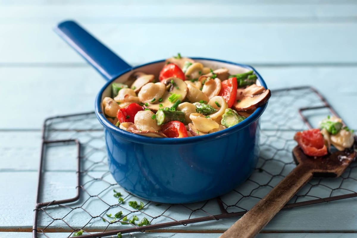 Portobello and Orecchiette Primavera