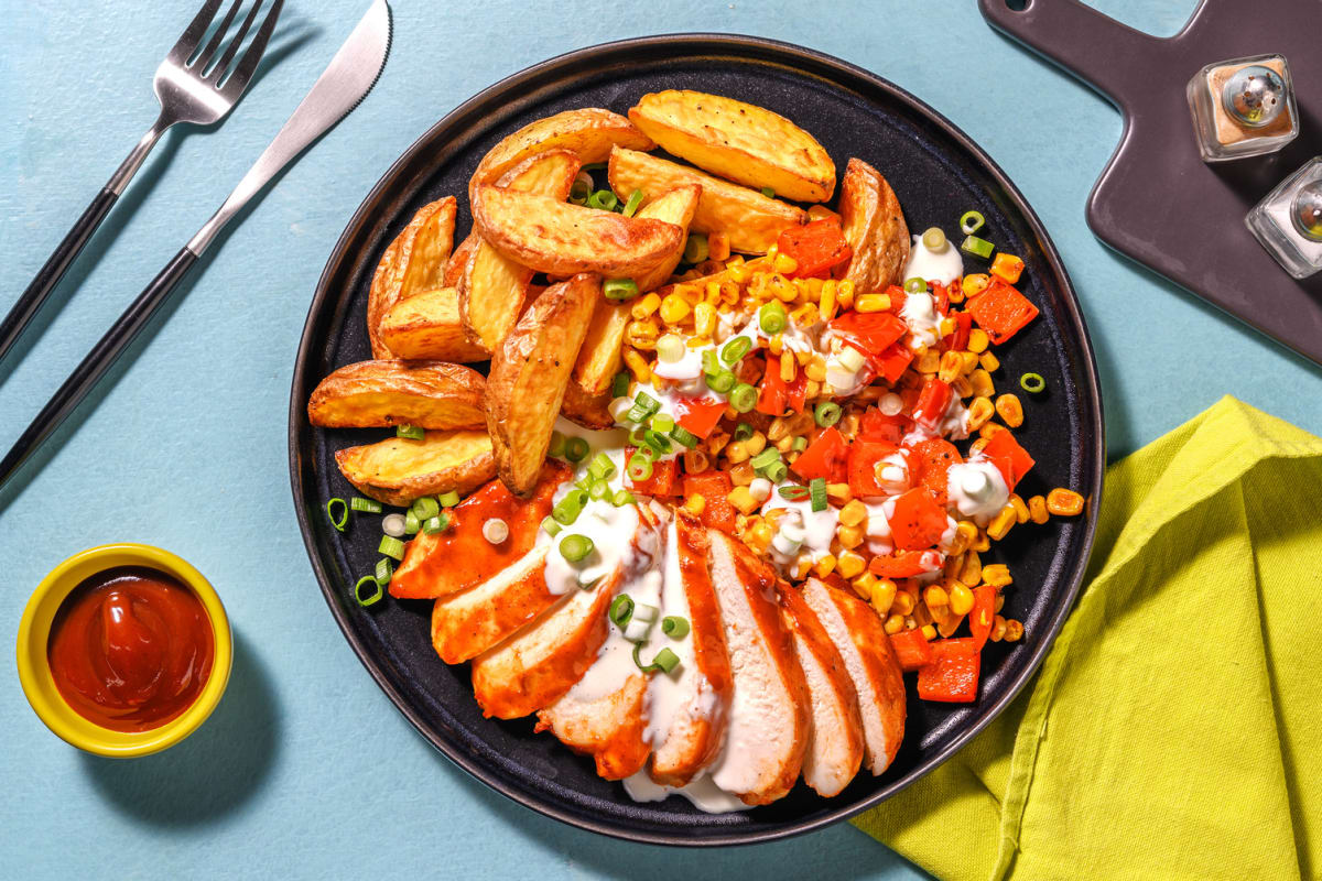 Dry-Rub Chicken Thighs and Potato Wedges