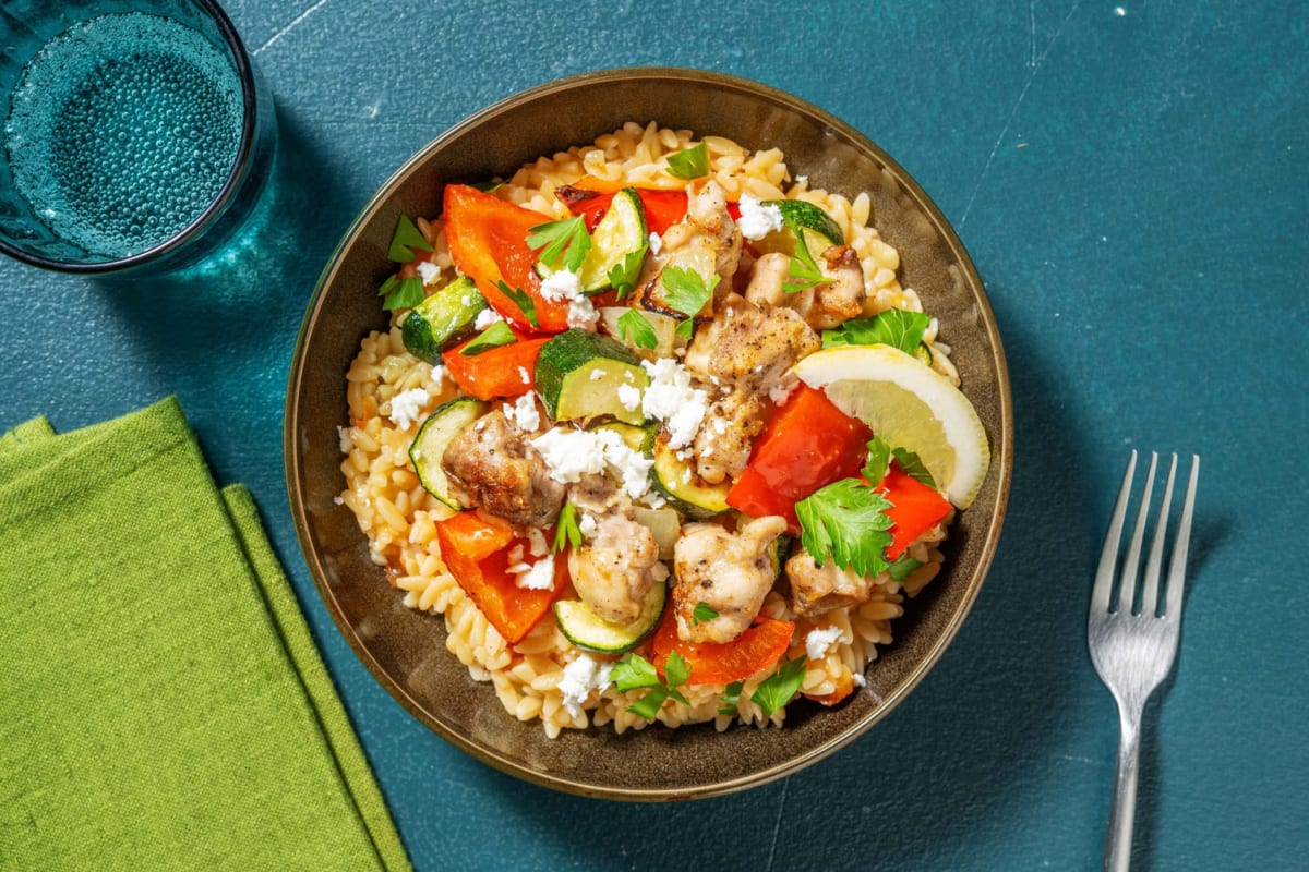 Poulet et légumes rôtis à la grecque