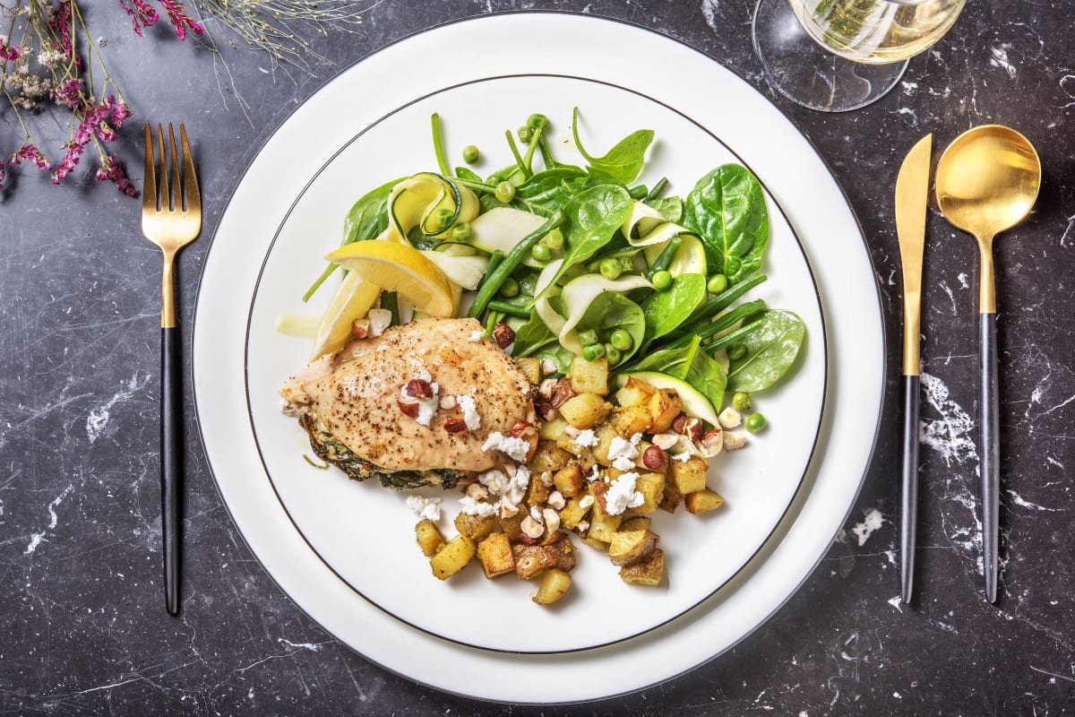 Poulet farci aux épinards et au chèvre