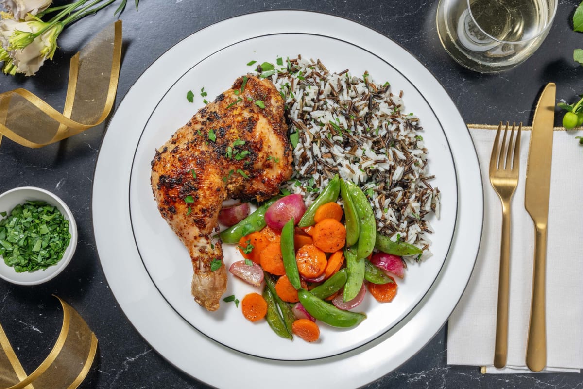 Maple-Mustard Roasted Chicken and Shrimp