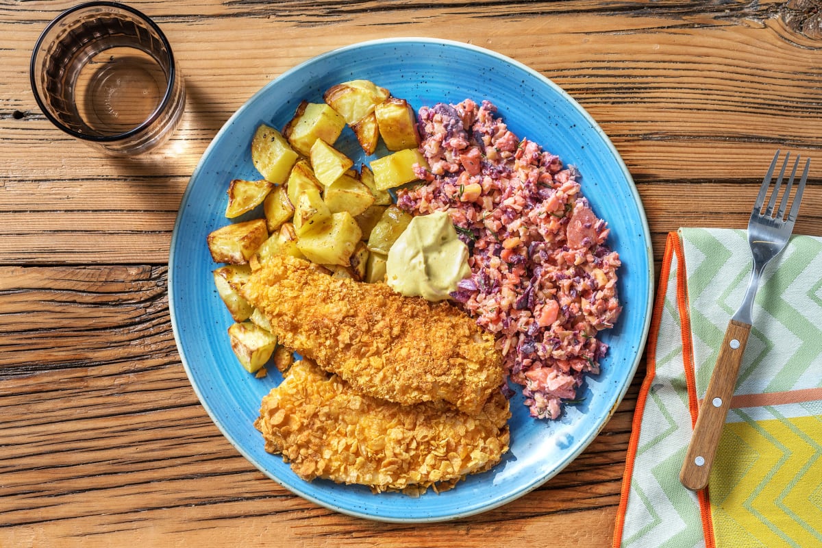 Pouletplätzli mit Currydip