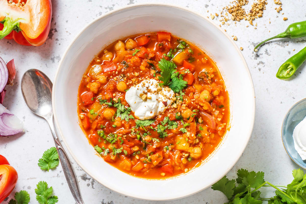 Moroccan Soup with Lentils & Chickpeas Recipe | HelloFresh