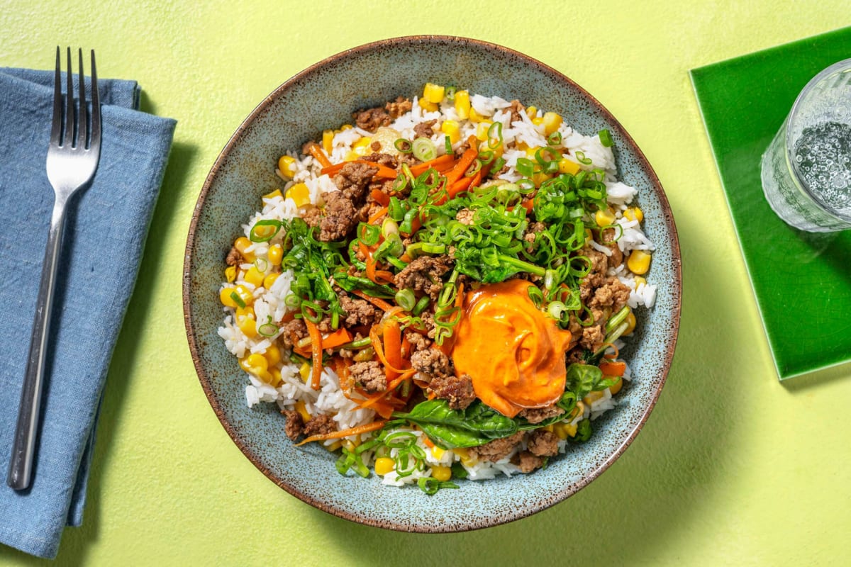 Bols d'émincé protéiné façon bulgogi