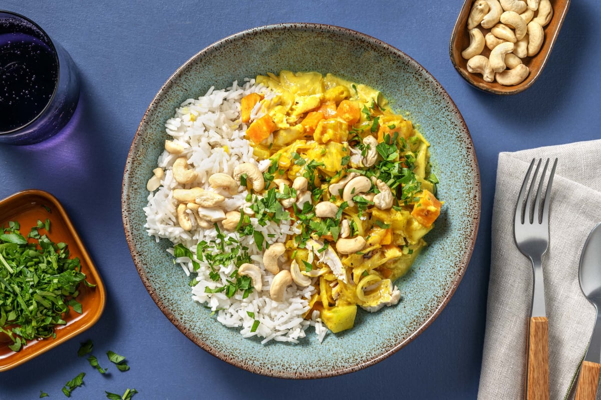 Pulled Chicken in Curry-Sahne-Soße