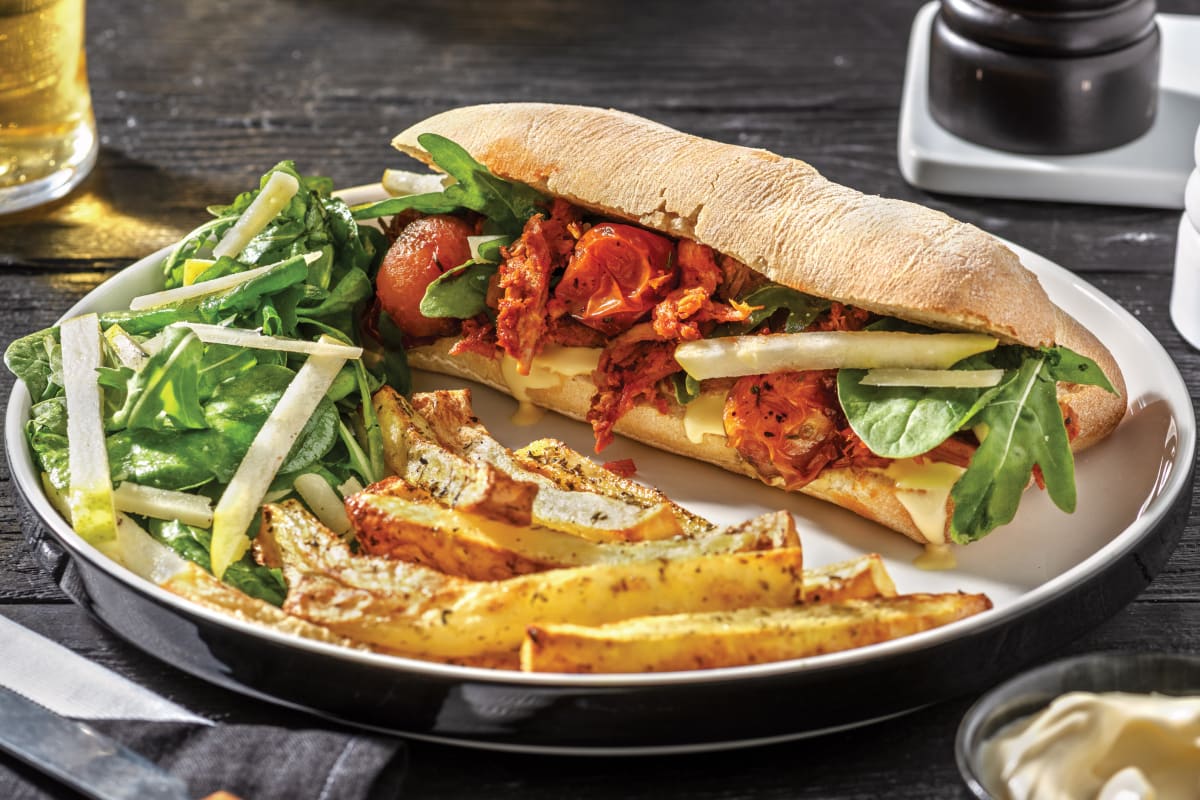 Mediterranean Pulled Pork Sub & Fries