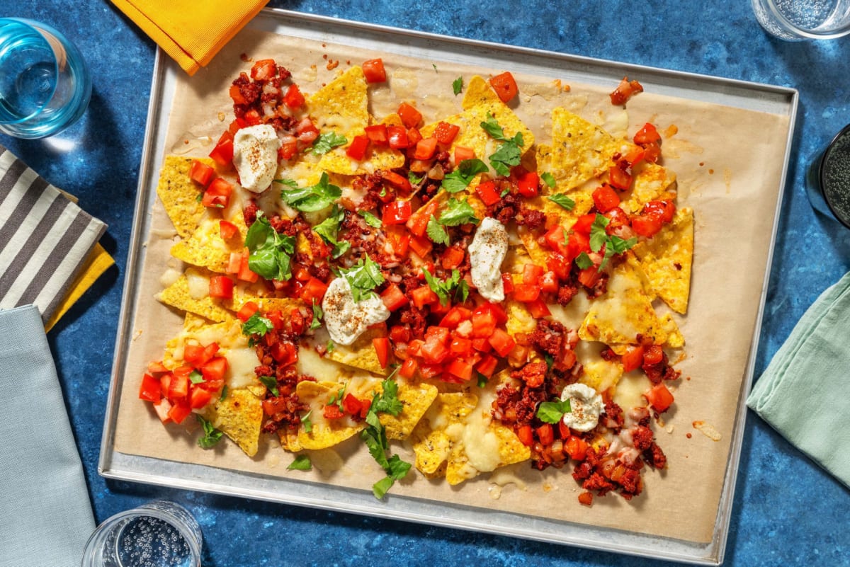 Nachos style queso fundido