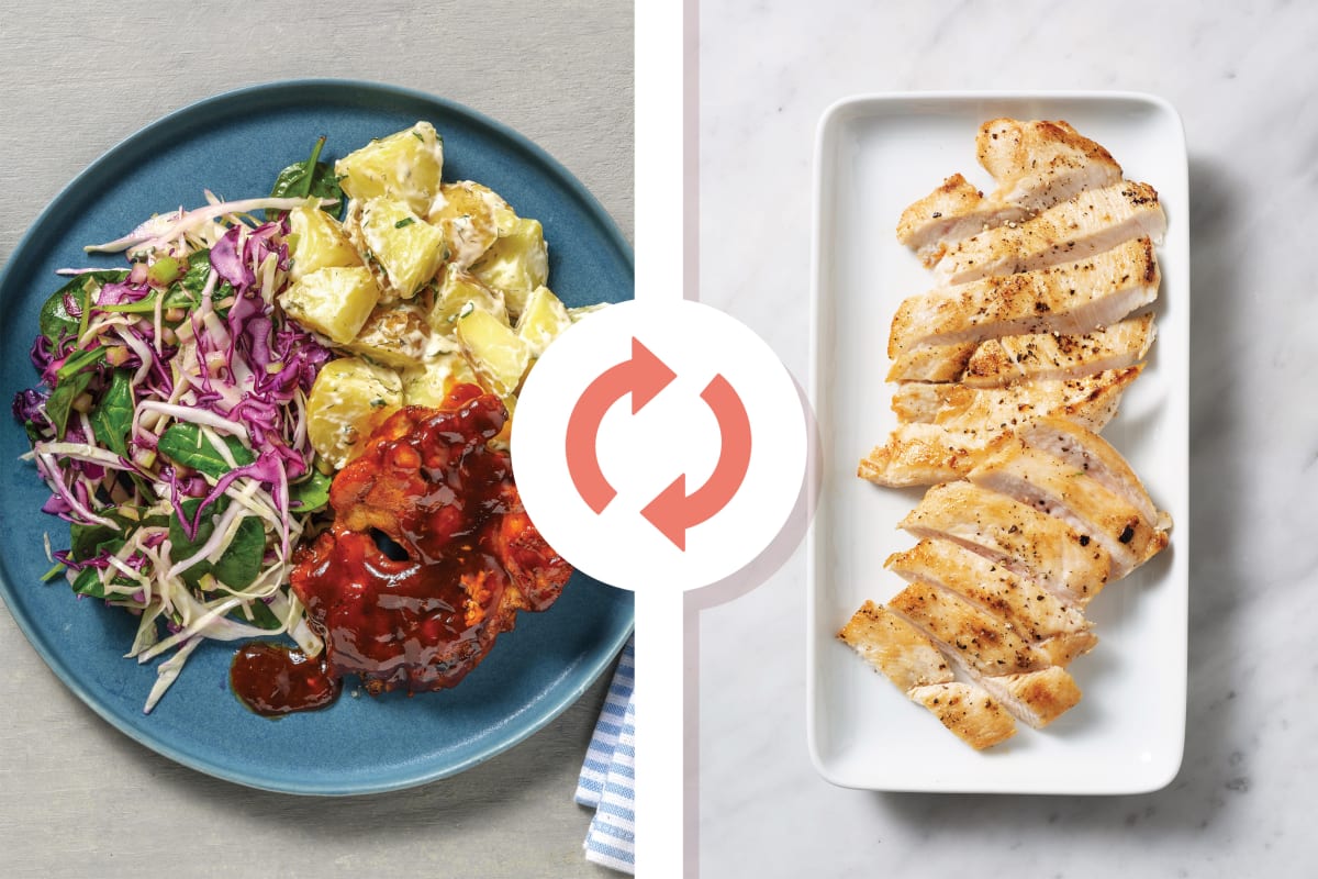 Quick BBQ Chicken & Herby Potato Salad