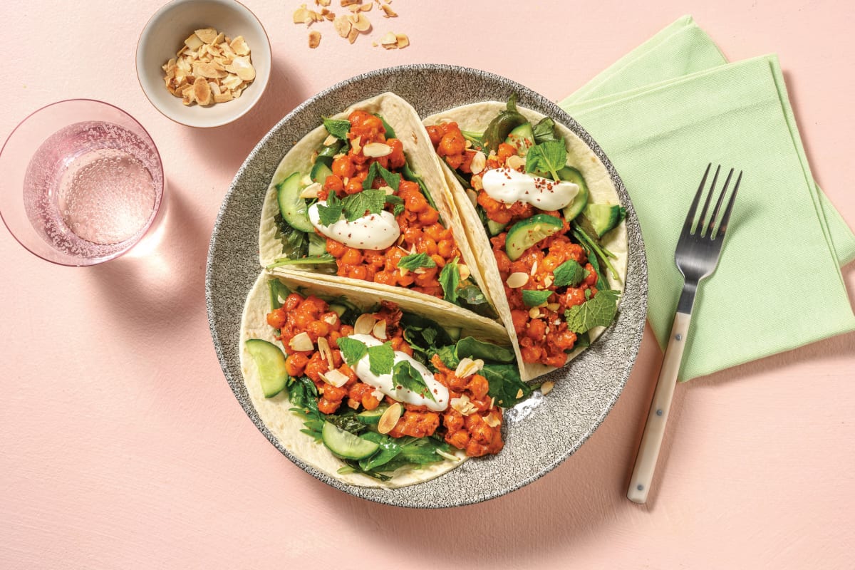 Easy Chermoula-Coconut Chickpea Tacos