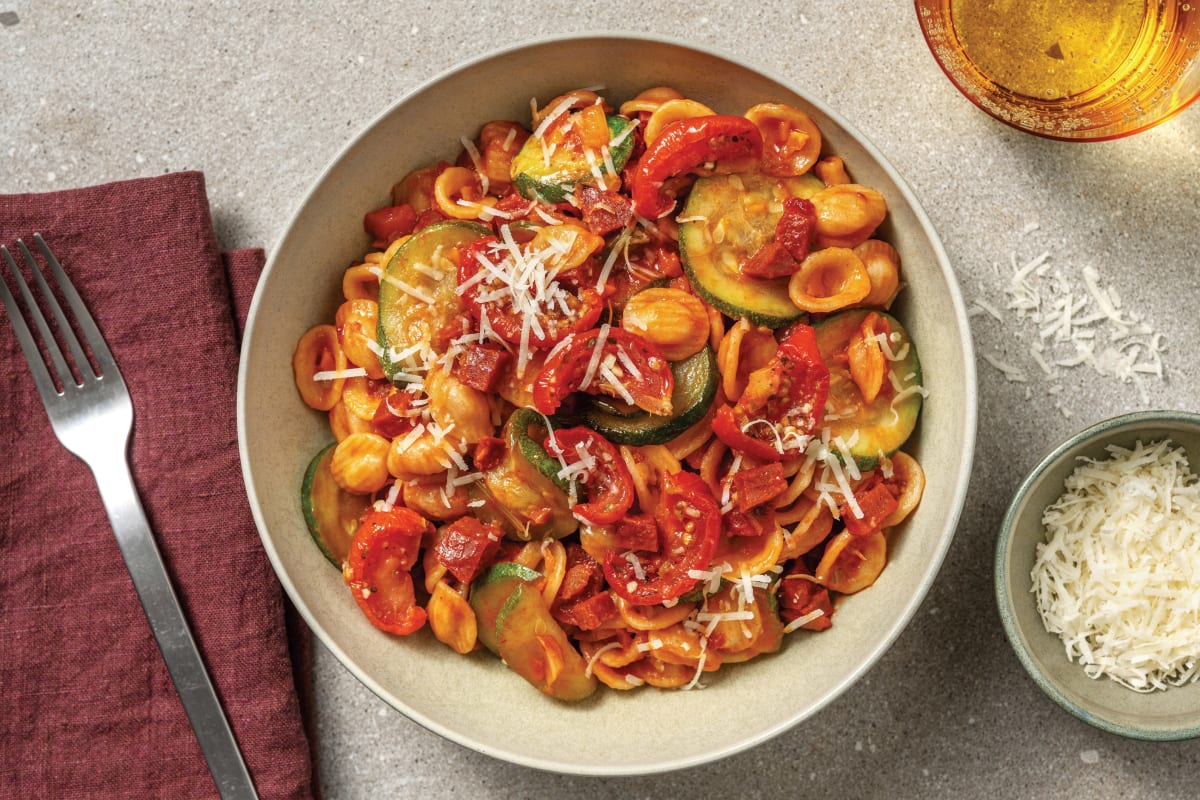 Quick Chorizo & Semi-Dried Tomato Pasta