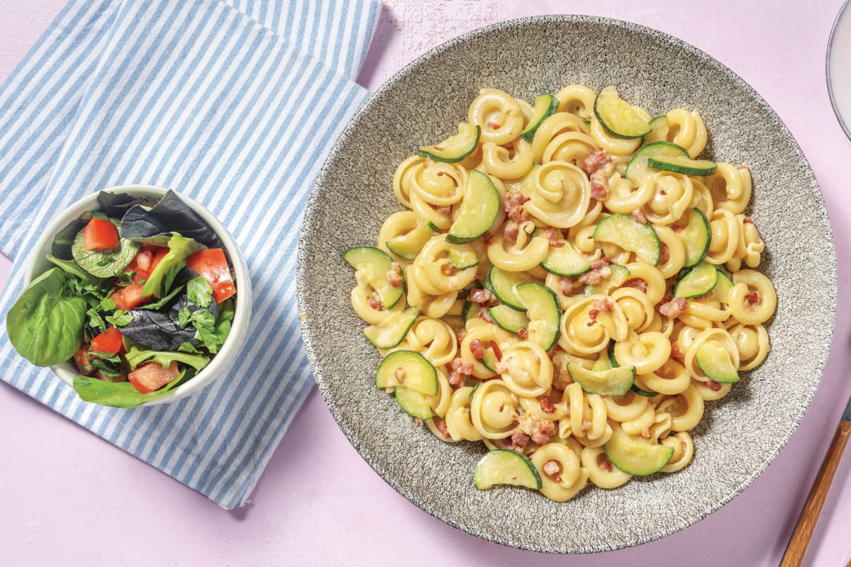 Creamy Bacon & Green Bean Orecchiette