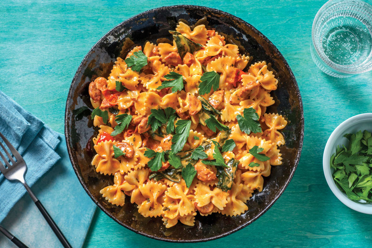 Quick Creamy Chorizo Farfalle